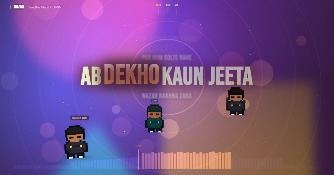 Heatmap preset — the shape of the song along the bottom edge